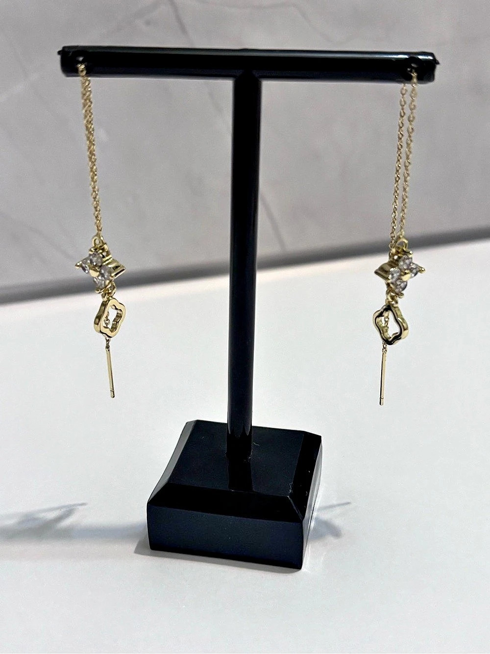 Gold Dangle Crystal Earrings